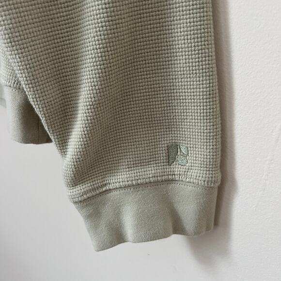 Frank and Oak Women's Light Green Waffle Knit Organic Cotton Sweatshirt Size M - Picture 4 of 14